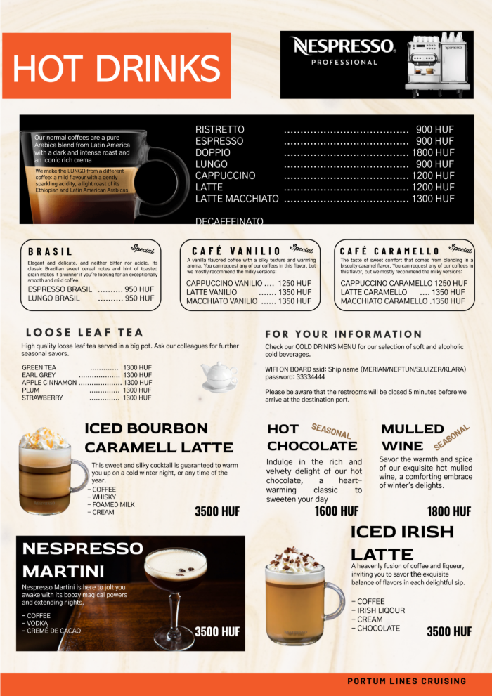 portum lines drinks tea menu